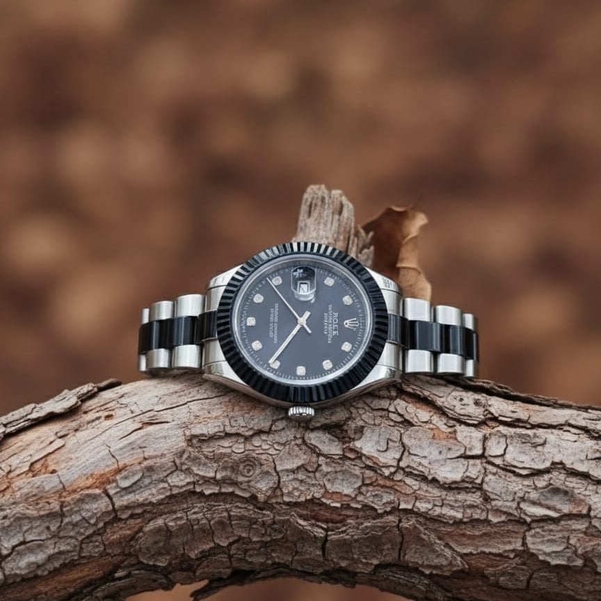 Rolex Oyster Perpetual Datejust A beautiful combination of blue diamonds and a sparkling bezel