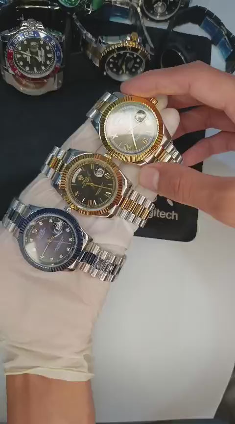 Elegance Redefined: Classic Men's Stainless Steel Watch with Date Function non automatic